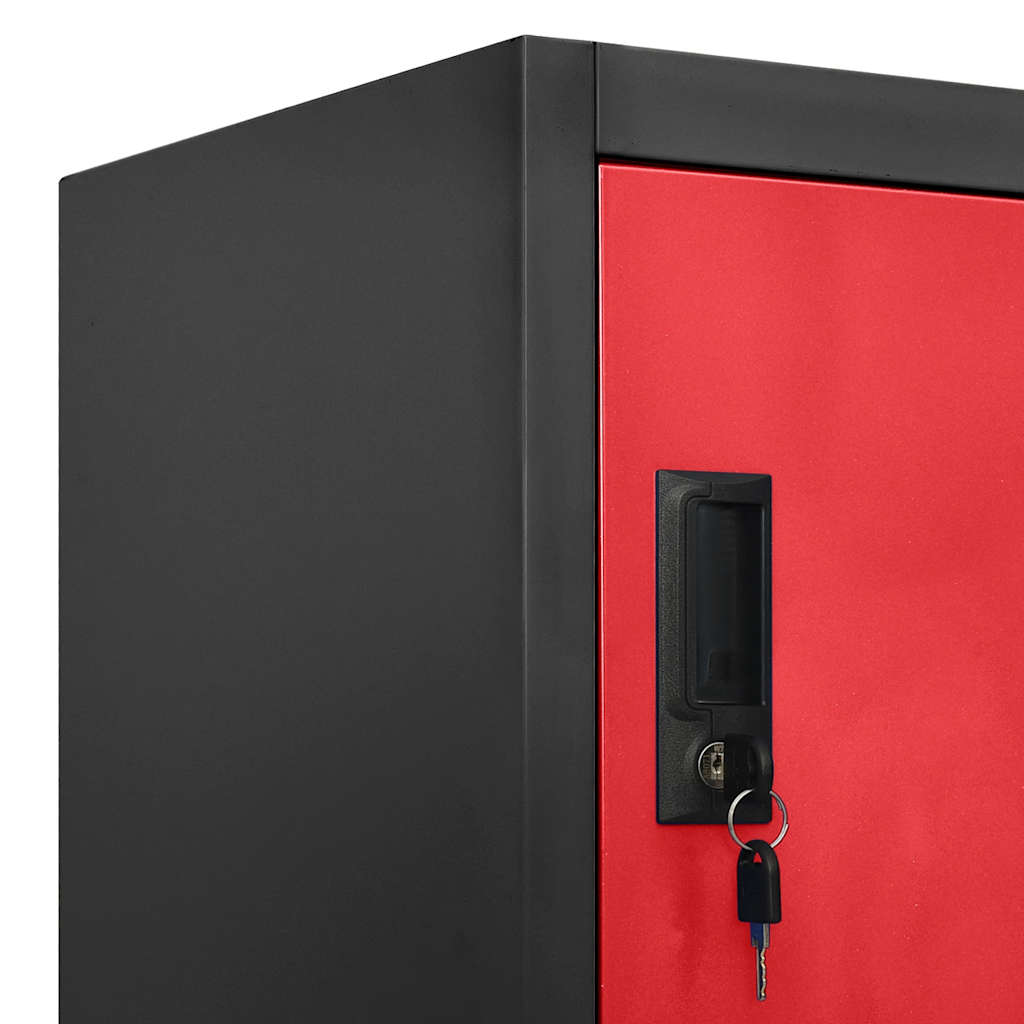 Lockerkast 90x40x180 cm staal antracietkleurig en rood is nu te koop bij PeponiXL, paradijselijk wonen!
