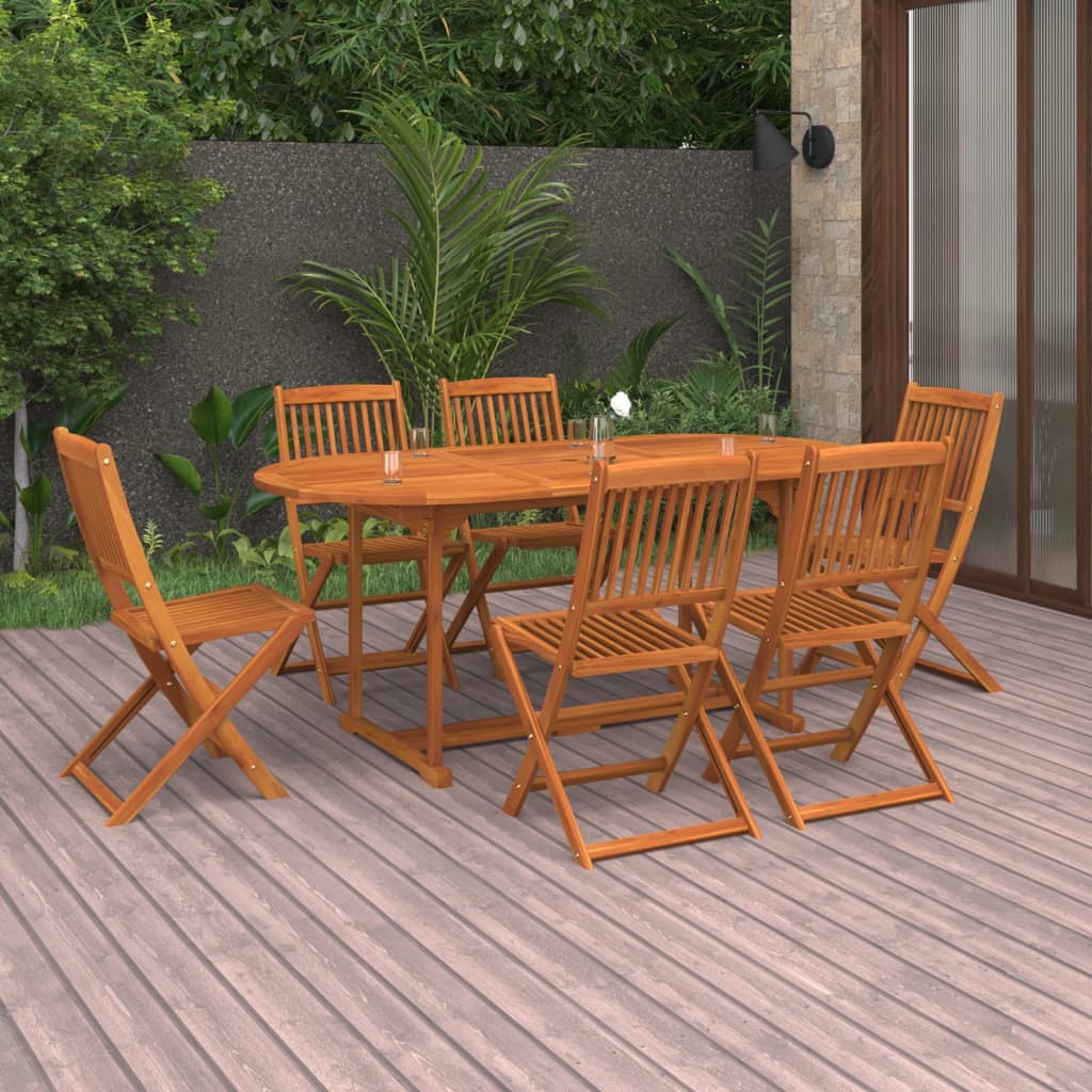 7-delige Tuinset 180x90x75 cm massief acaciahout is nu te koop bij PeponiXL, paradijselijk wonen!