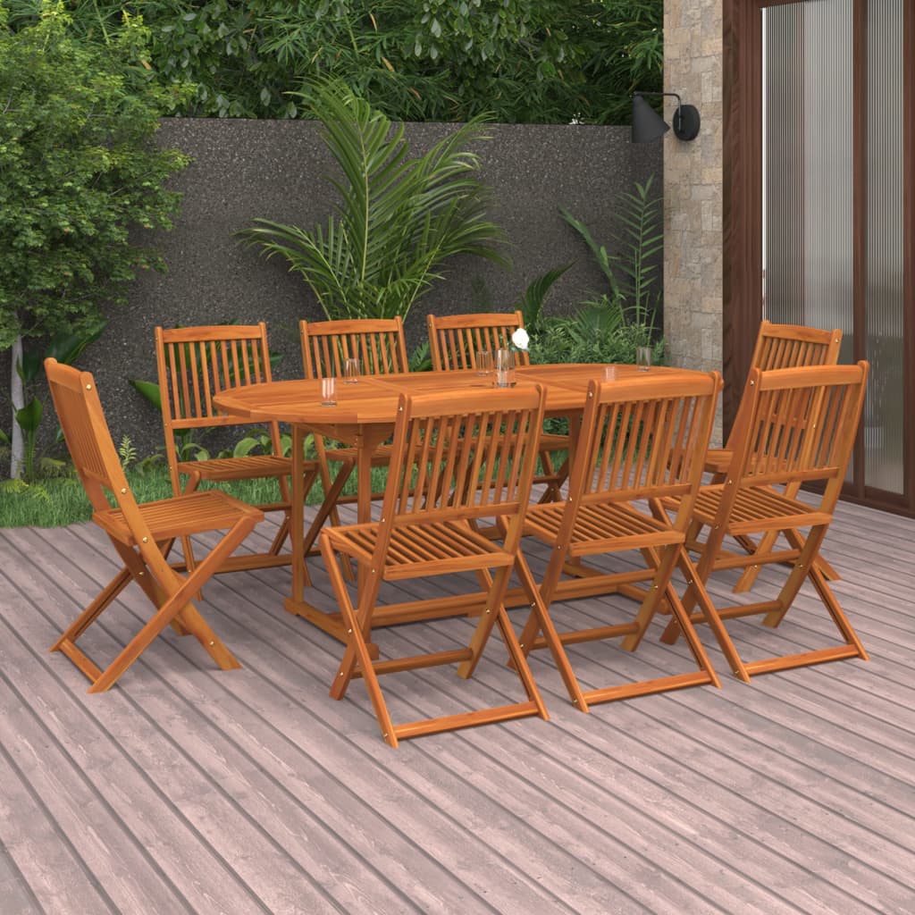 9-delige Tuinset 180x90x75 cm massief acaciahout is nu te koop bij PeponiXL, paradijselijk wonen!