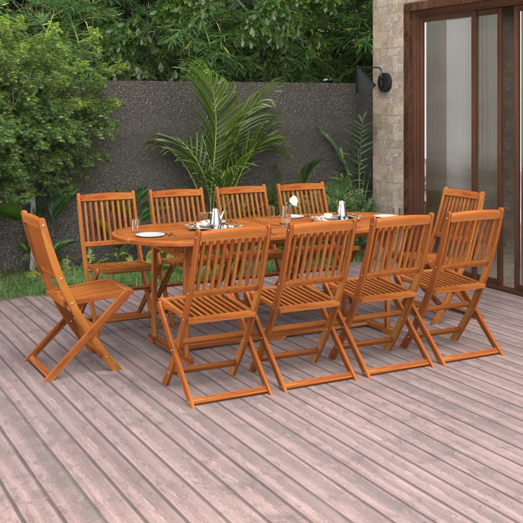 11-delige Tuinset 220x90x75 cm massief acaciahout is nu te koop bij PeponiXL, paradijselijk wonen!