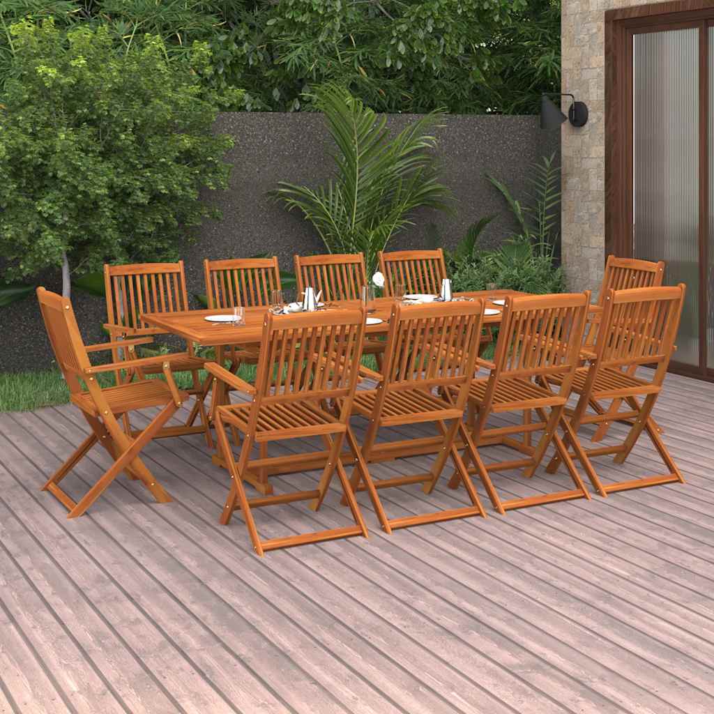 11-delige Tuinset 220x90x75 cm massief acaciahout is nu te koop bij PeponiXL, paradijselijk wonen!