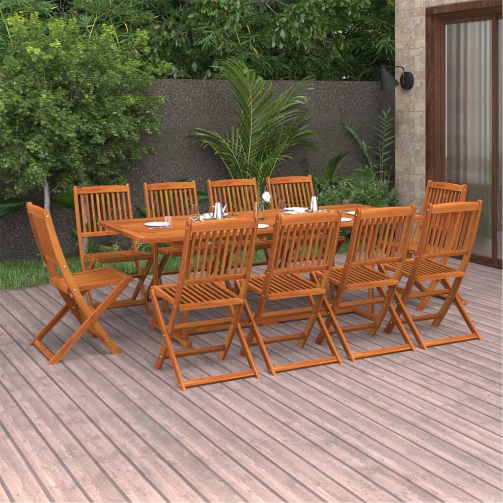 11-delige Tuinset 220x90x75 cm massief acaciahout is nu te koop bij PeponiXL, paradijselijk wonen!