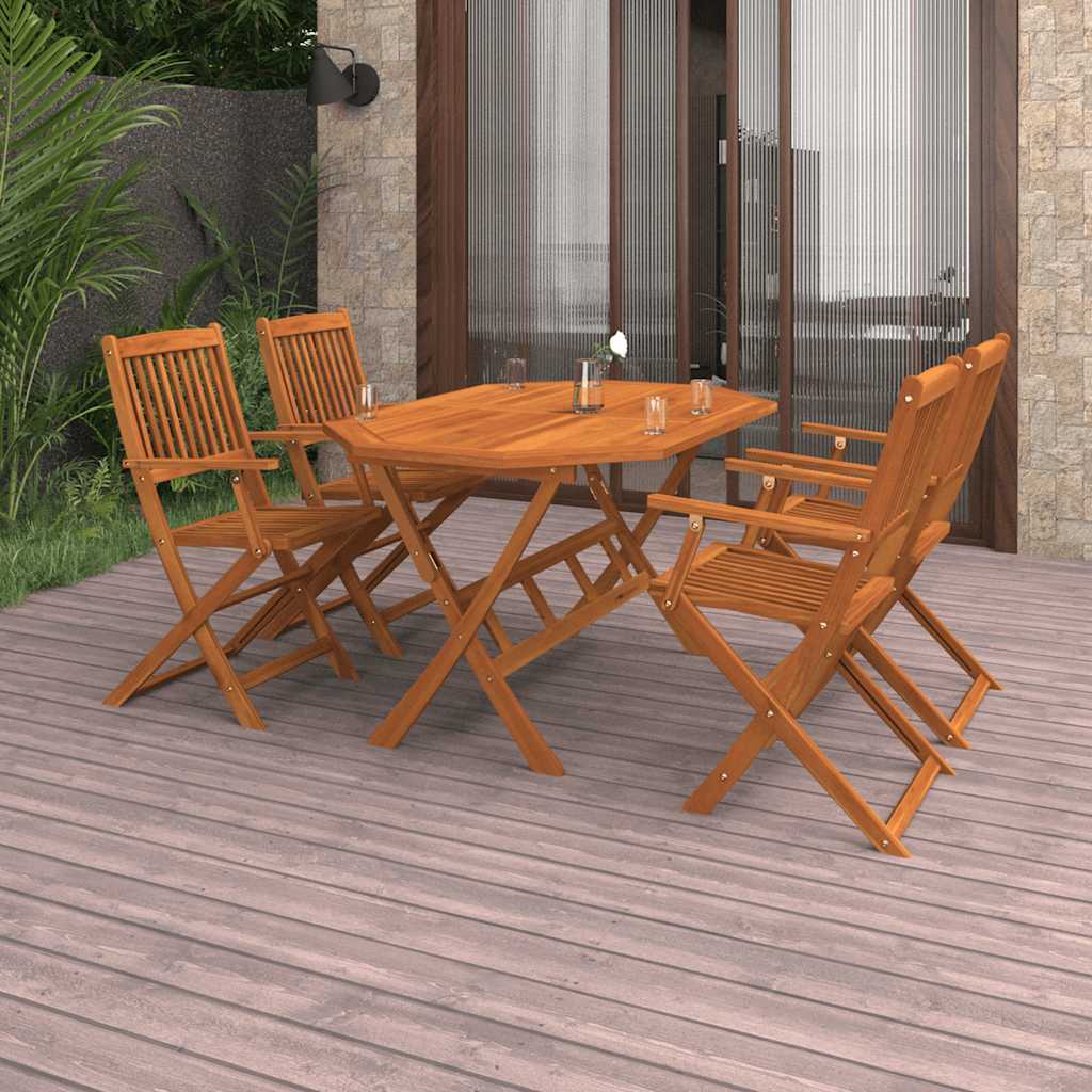 5-delige Tuinset massief acaciahout is nu te koop bij PeponiXL, paradijselijk wonen!