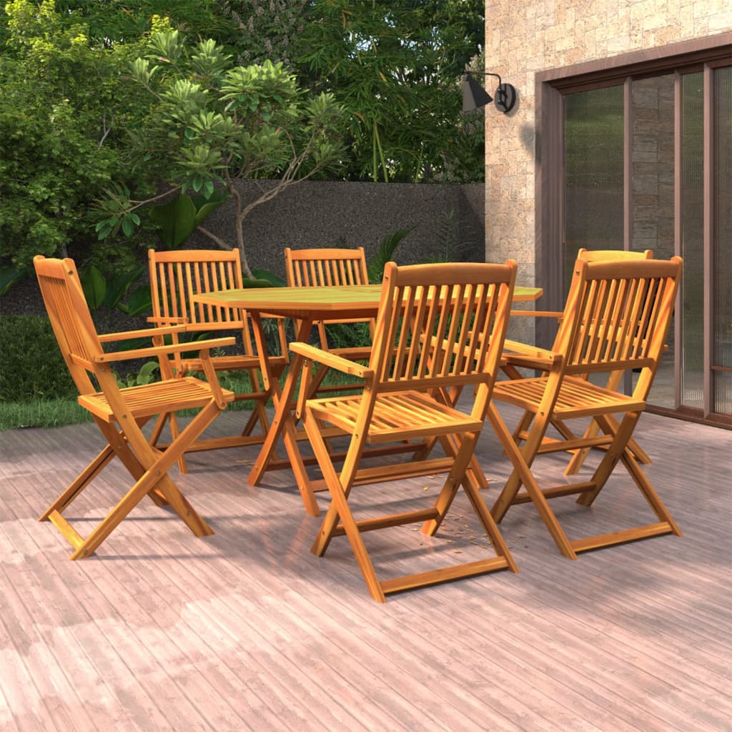 7-delige Tuinset massief acaciahout is nu te koop bij PeponiXL, paradijselijk wonen!