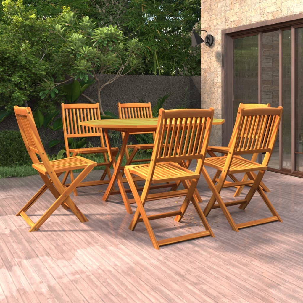 7-delige Tuinset massief acaciahout is nu te koop bij PeponiXL, paradijselijk wonen!