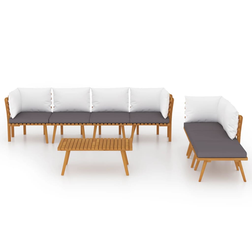 8-delige Loungeset met kussens massief acaciahout is nu te koop bij PeponiXL, paradijselijk wonen!