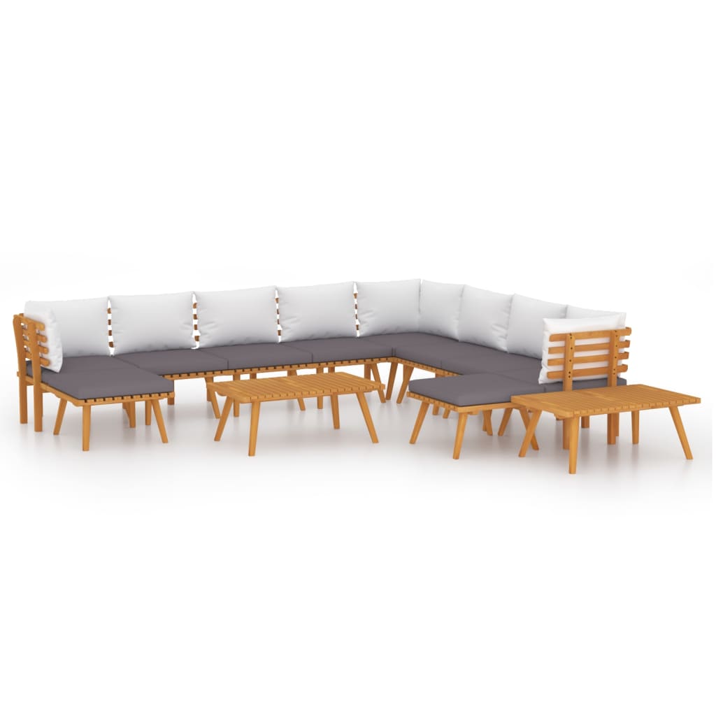 12-delige Loungeset met kussens massief acaciahout is nu te koop bij PeponiXL, paradijselijk wonen!