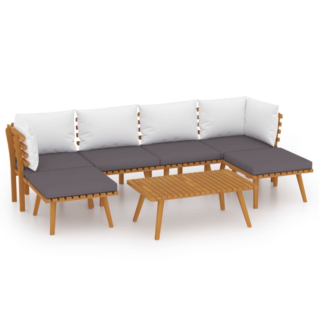 7-delige Loungeset met kussens massief acaciahout is nu te koop bij PeponiXL, paradijselijk wonen!
