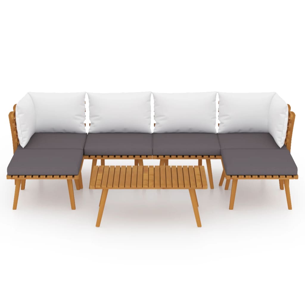 7-delige Loungeset met kussens massief acaciahout is nu te koop bij PeponiXL, paradijselijk wonen!