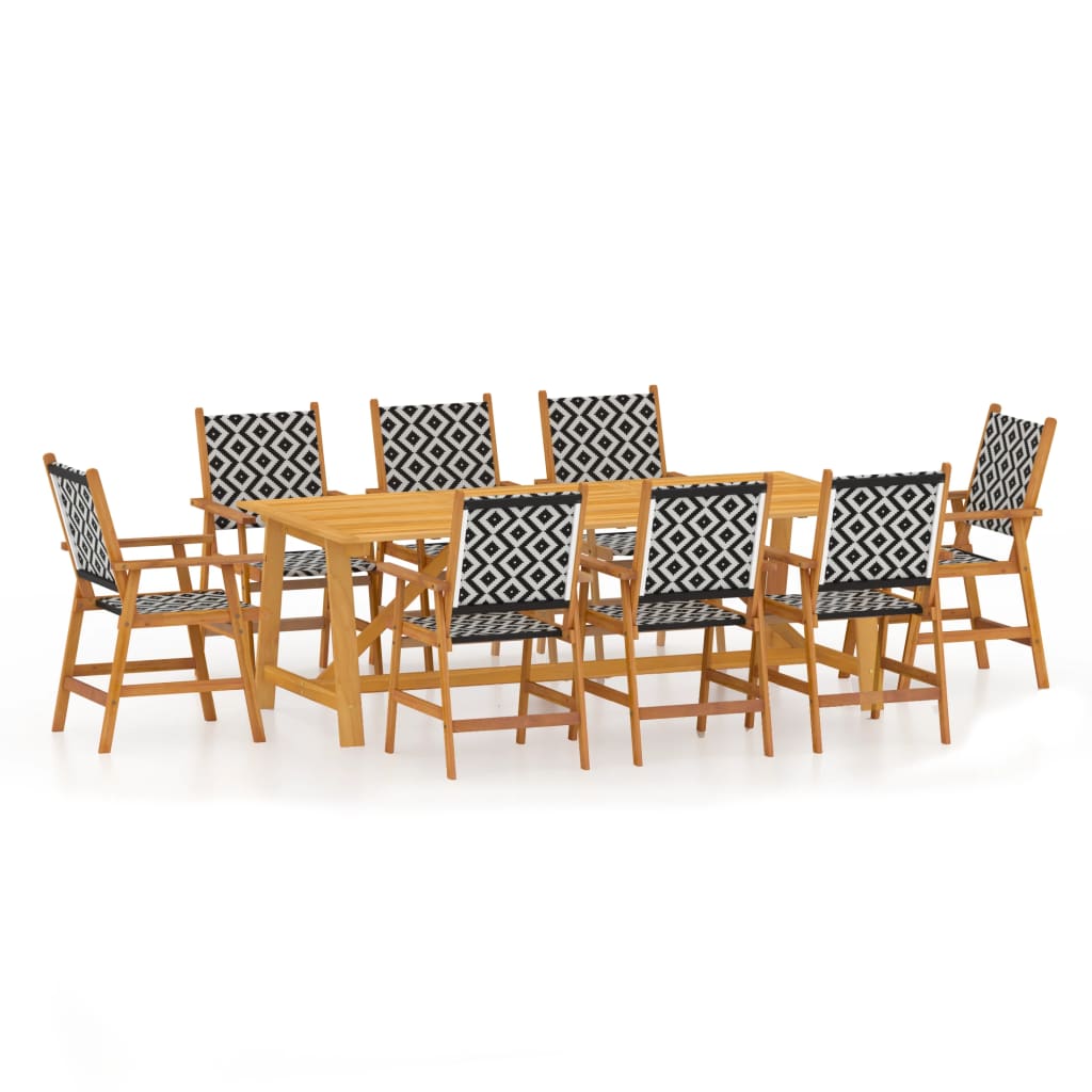 9-delige Tuinset massief acaciahout is nu te koop bij PeponiXL, paradijselijk wonen!