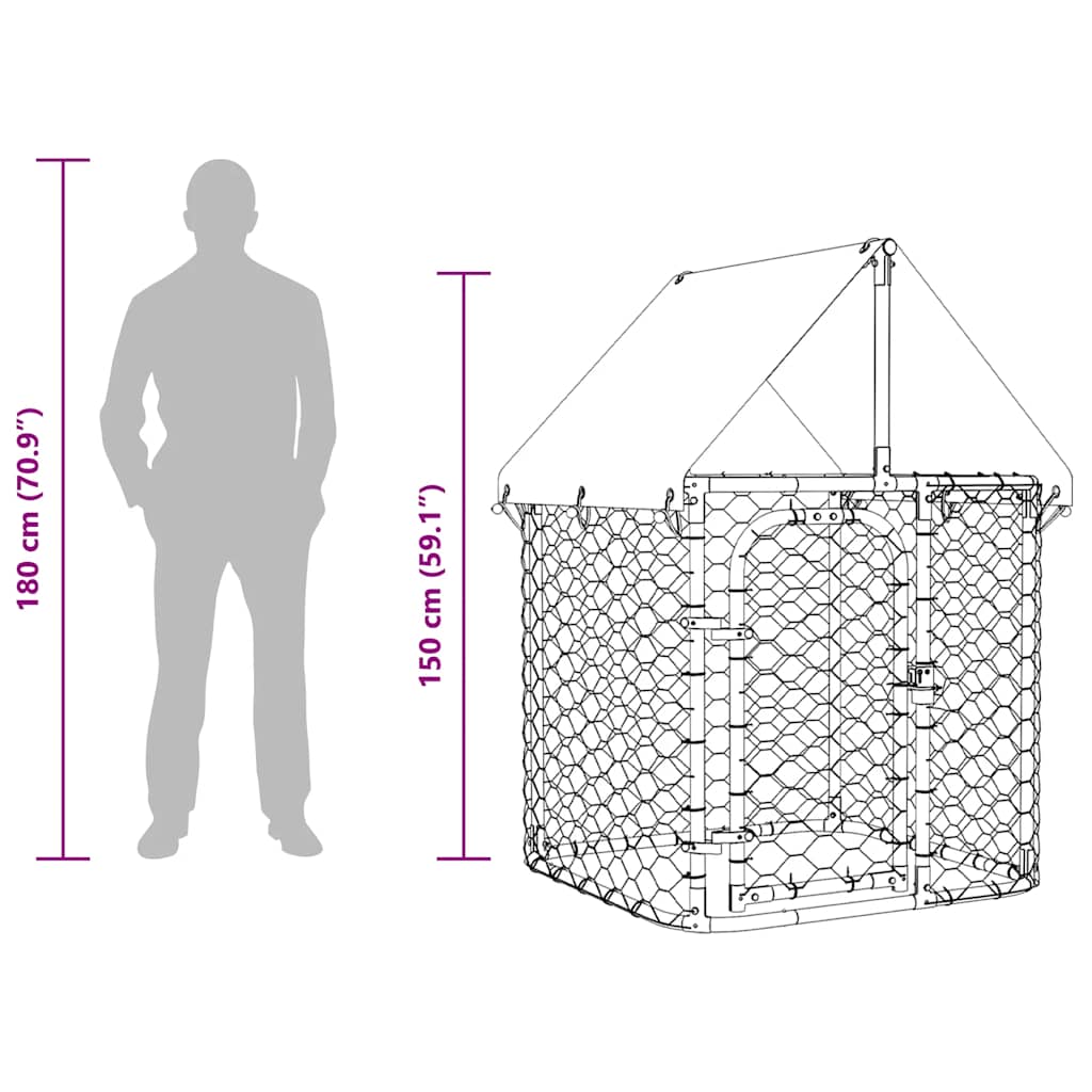Hondenkennel voor buiten met dak 100x100x150 cm is nu te koop bij PeponiXL, paradijselijk wonen!