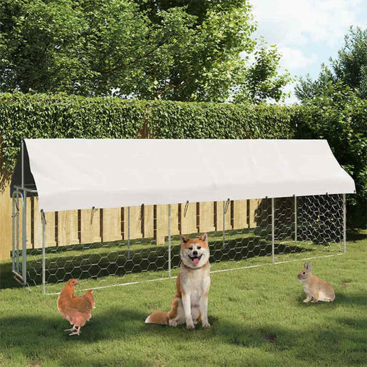 Hondenkennel voor buiten met dak 400x100x150 cm is nu te koop bij PeponiXL, paradijselijk wonen!