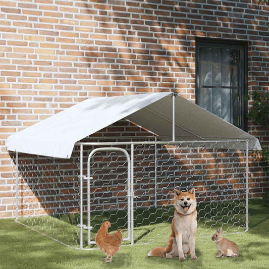 Hondenkennel voor buiten met dak 200x200x150 cm is nu te koop bij PeponiXL, paradijselijk wonen!