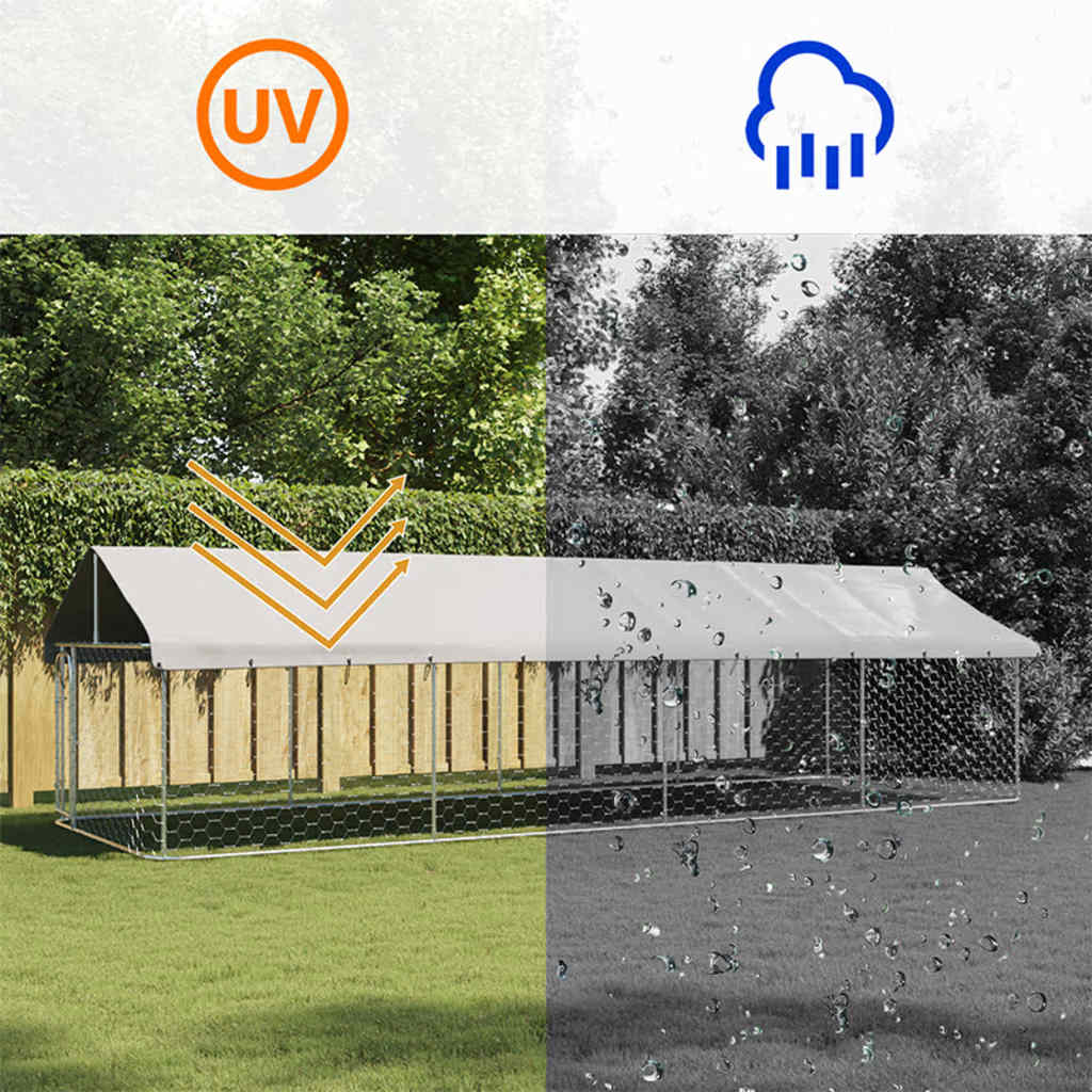 Hondenkennel voor buiten met dak 600x200x150 cm is nu te koop bij PeponiXL, paradijselijk wonen!