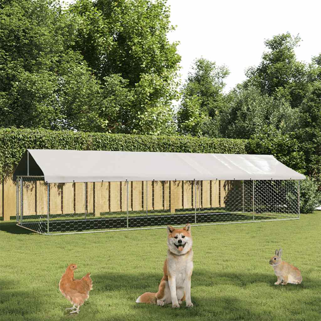 Hondenkennel voor buiten met dak 600x200x150 cm is nu te koop bij PeponiXL, paradijselijk wonen!