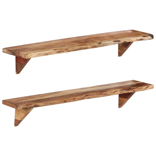 Wandschappen 2 st 110x20x18 cm massief acaciahout is nu te koop bij PeponiXL, paradijselijk wonen!