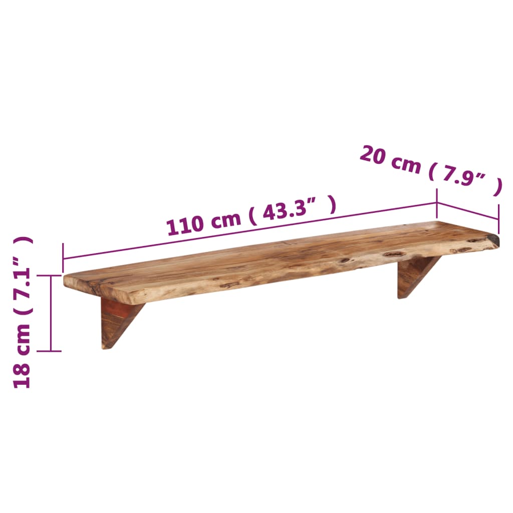 Wandschappen 2 st 110x20x18 cm massief acaciahout is nu te koop bij PeponiXL, paradijselijk wonen!