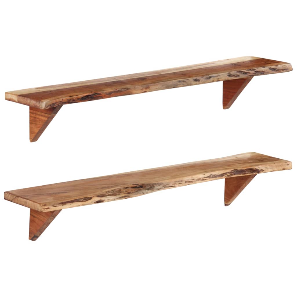 Wandschappen 2 st 110x20x18 cm massief acaciahout is nu te koop bij PeponiXL, paradijselijk wonen!