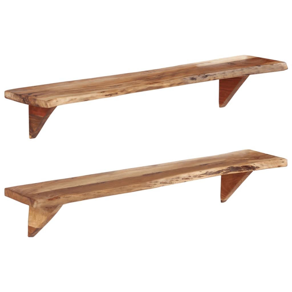 Wandschappen 2 st 110x20x18 cm massief acaciahout is nu te koop bij PeponiXL, paradijselijk wonen!