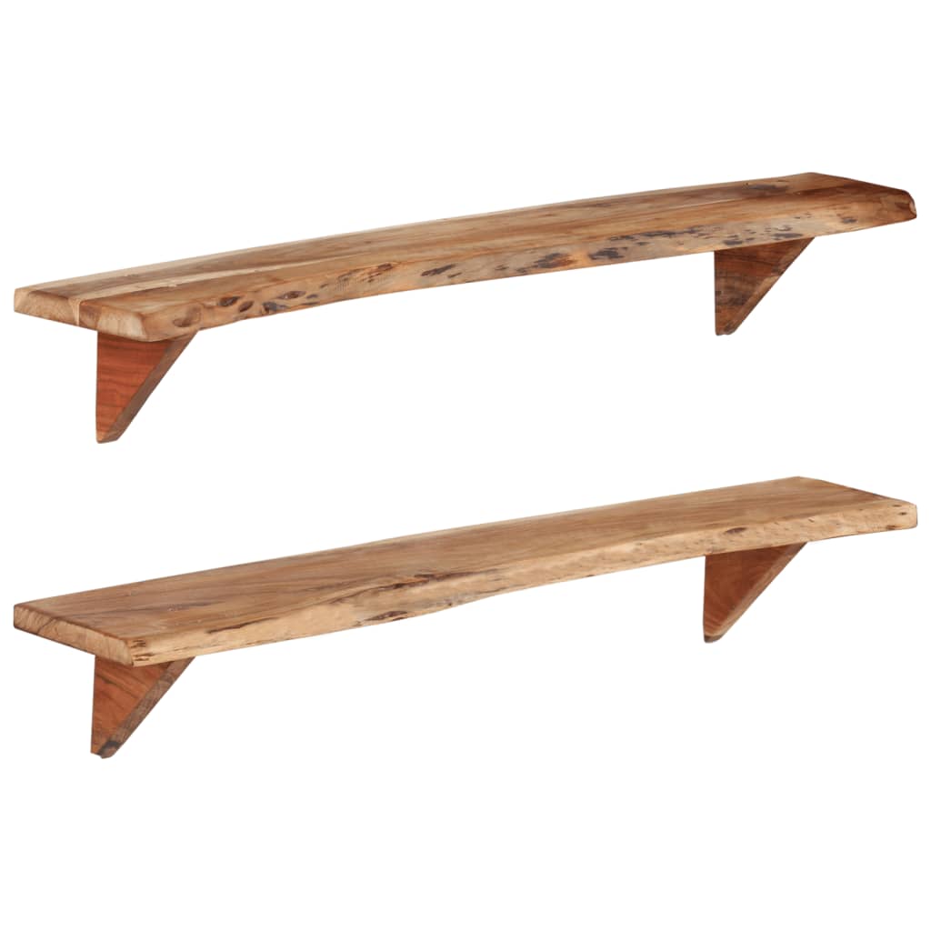 Wandschappen 2 st 110x20x18 cm massief acaciahout is nu te koop bij PeponiXL, paradijselijk wonen!