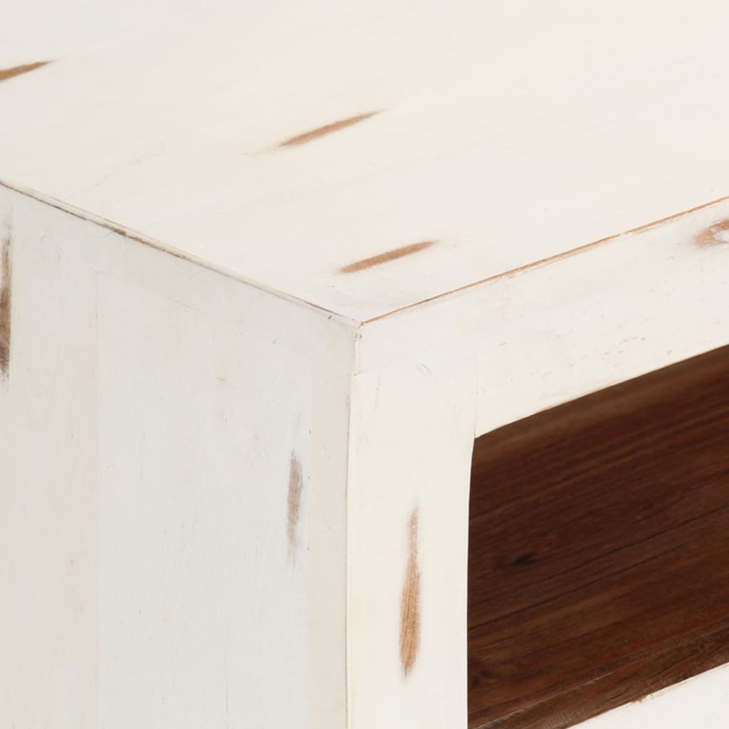 Tv-meubel 110x30x40 cm massief acaciahout wit is nu te koop bij PeponiXL, paradijselijk wonen!
