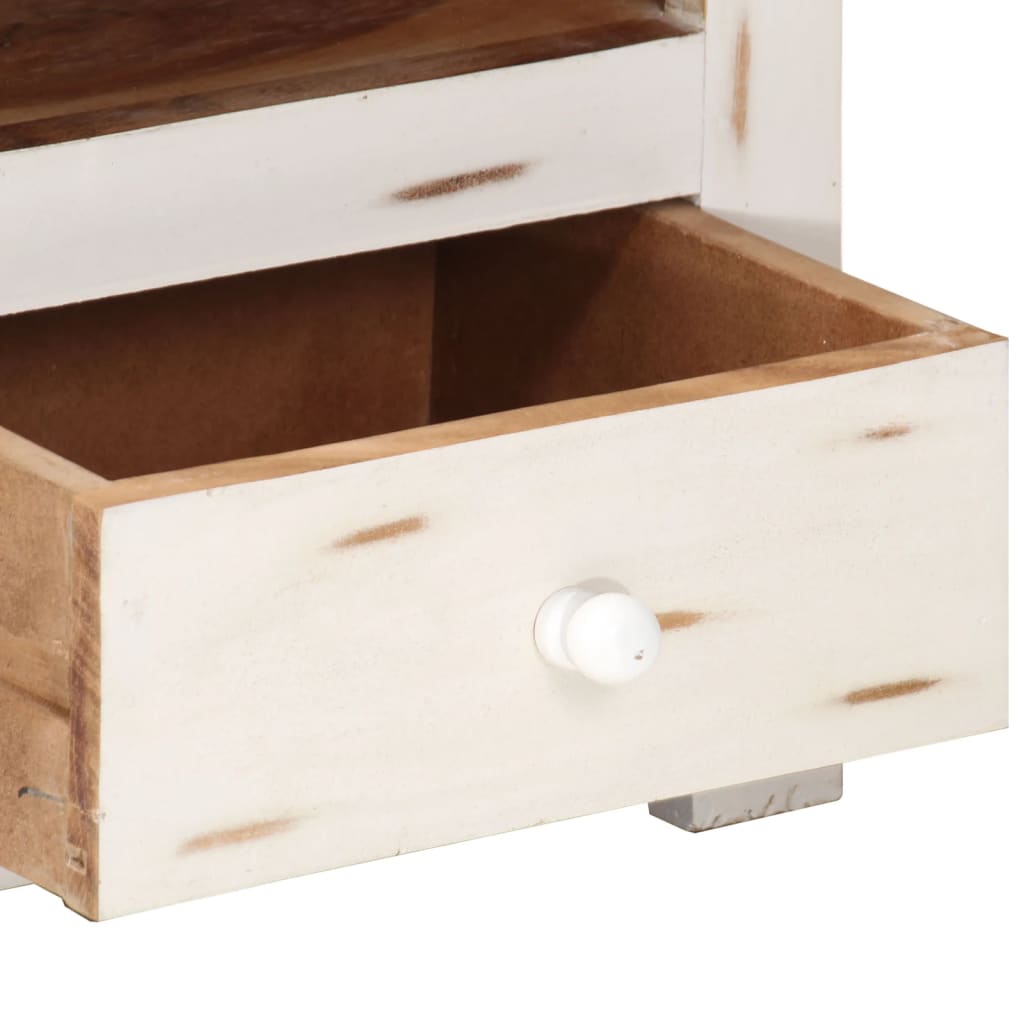 Tv-meubel 110x30x40 cm massief acaciahout wit is nu te koop bij PeponiXL, paradijselijk wonen!