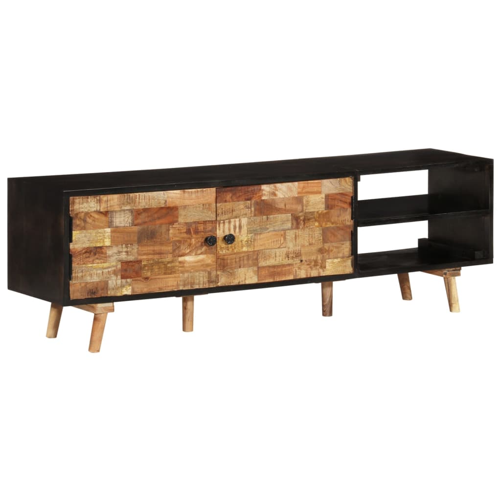 Tv-meubel 140x30x45 cm ruw mangohout en massief acaciahout is nu te koop bij PeponiXL, paradijselijk wonen!