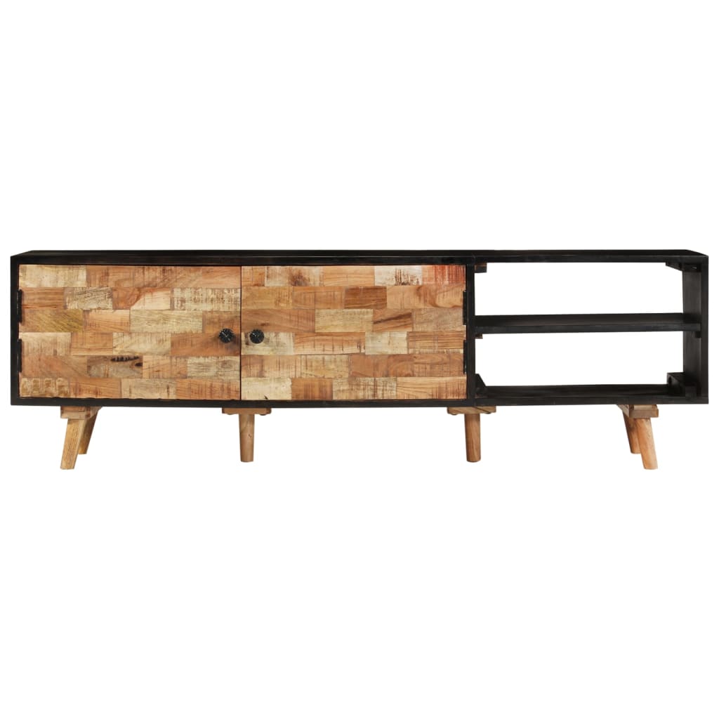 Tv-meubel 140x30x45 cm ruw mangohout en massief acaciahout is nu te koop bij PeponiXL, paradijselijk wonen!