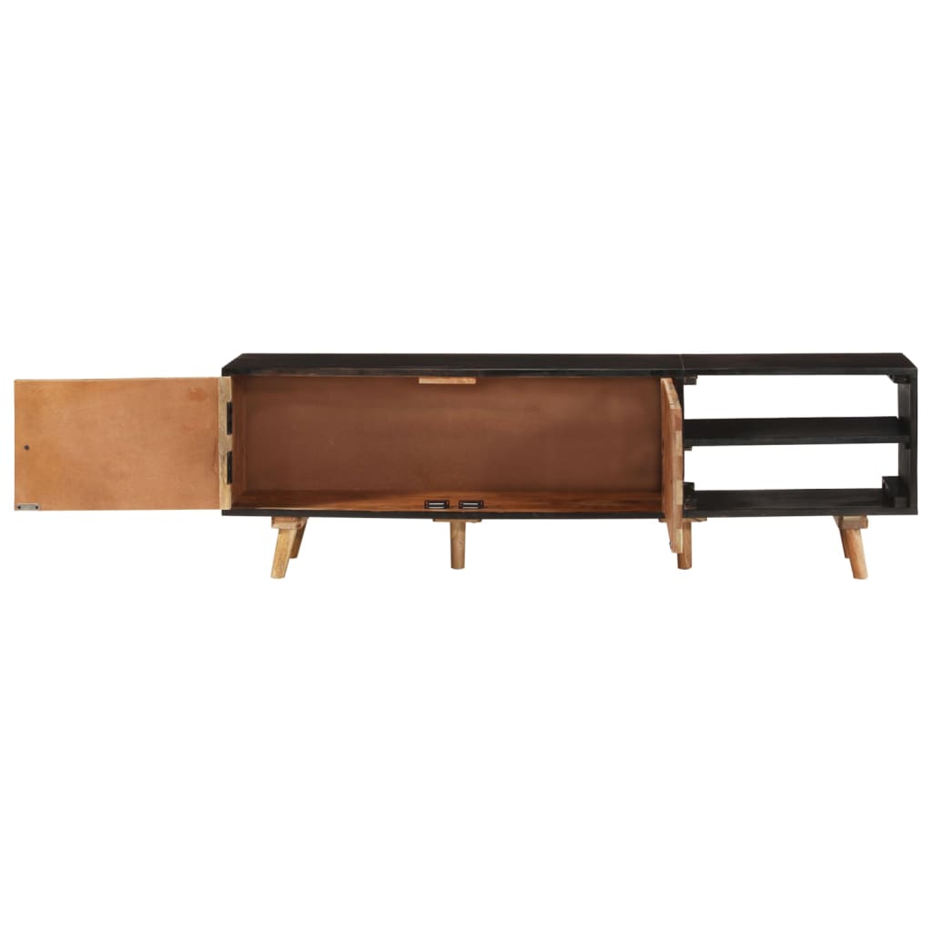 Tv-meubel 140x30x45 cm ruw mangohout en massief acaciahout is nu te koop bij PeponiXL, paradijselijk wonen!