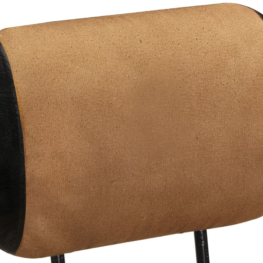 Barkrukken met canvasafdruk 2 st echt geitenleer bruin en zwart is nu te koop bij PeponiXL, paradijselijk wonen!