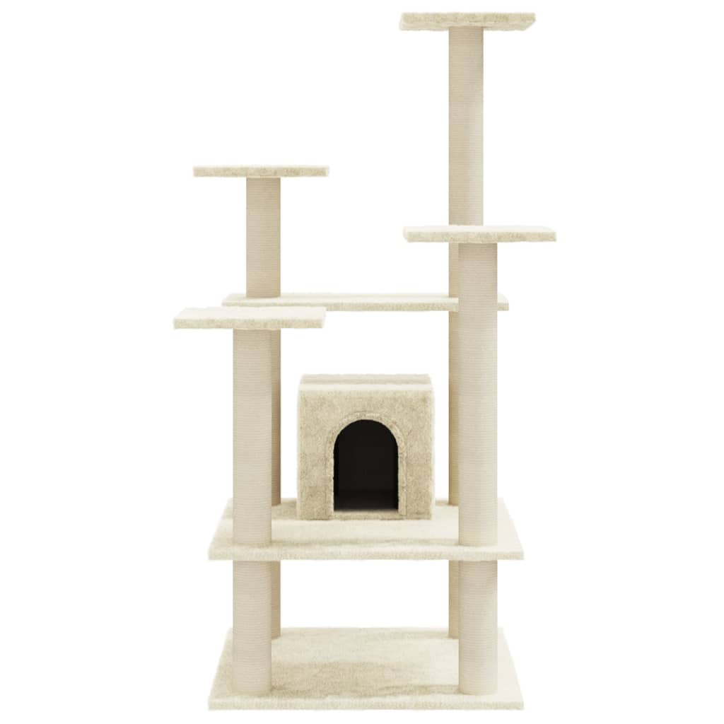 Kattenkrabpaal met sisal krabpalen 110 cm crèmekleurig is nu te koop bij PeponiXL, paradijselijk wonen!