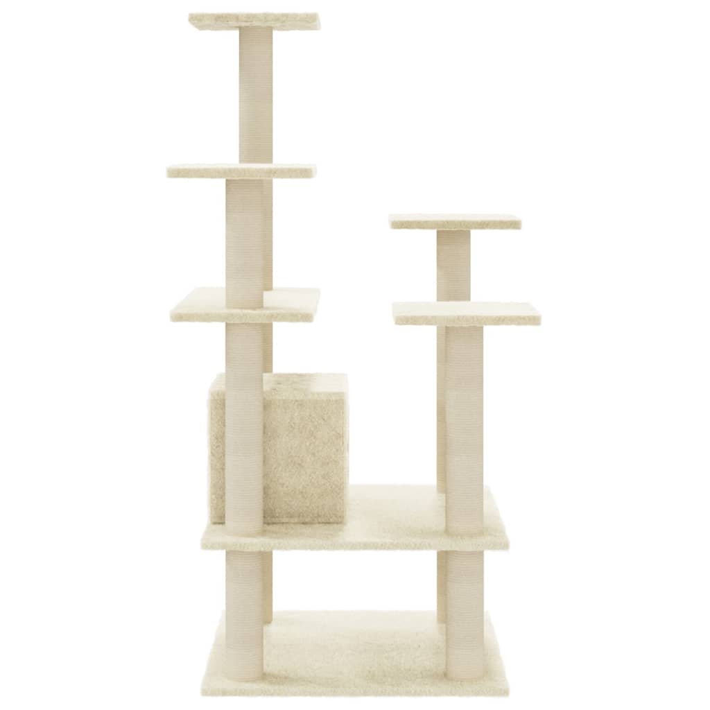 Kattenkrabpaal met sisal krabpalen 110 cm crèmekleurig is nu te koop bij PeponiXL, paradijselijk wonen!