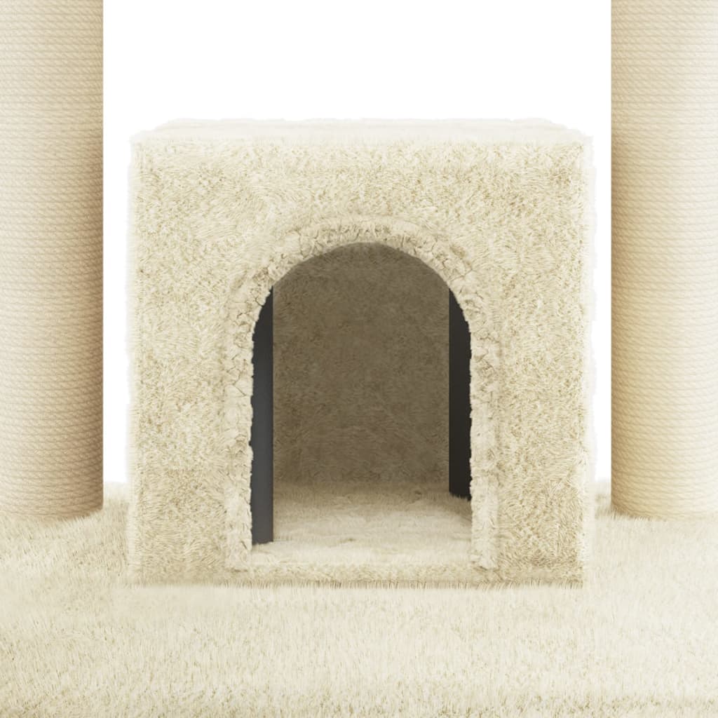 Kattenkrabpaal met sisal krabpalen 110 cm crèmekleurig is nu te koop bij PeponiXL, paradijselijk wonen!