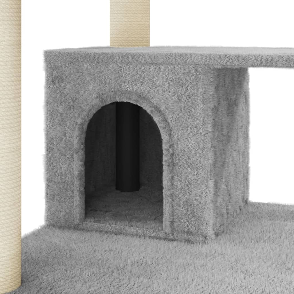 Kattenkrabpaal met sisal krabpalen 183 cm lichtgrijs is nu te koop bij PeponiXL, paradijselijk wonen!