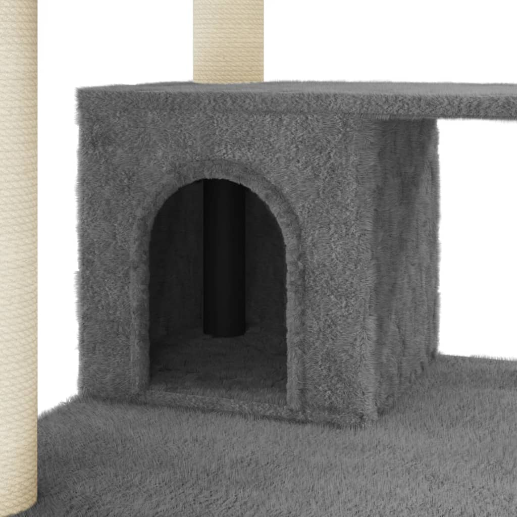 Kattenkrabpaal met sisal krabpalen 183 cm donkergrijs is nu te koop bij PeponiXL, paradijselijk wonen!