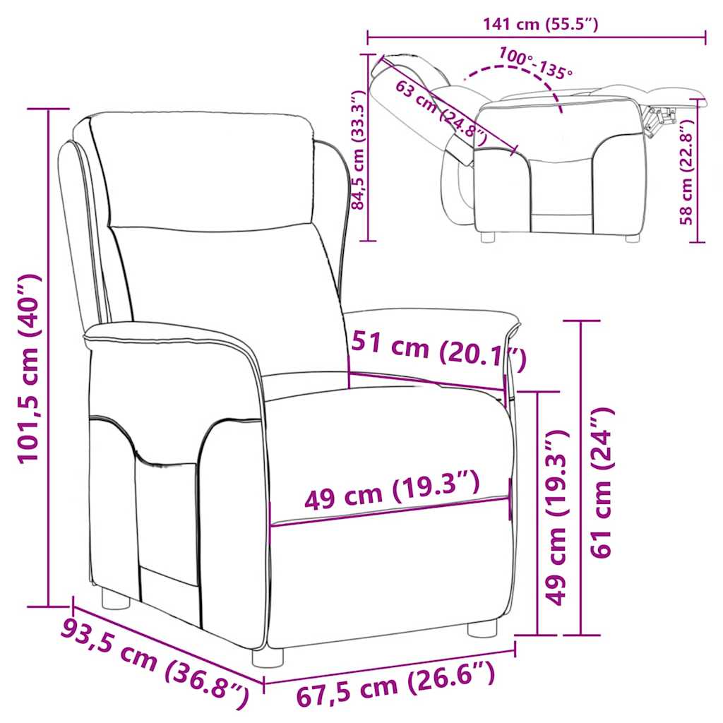 Ligstoel Zwart 66.5 x 94 x 101.5 cm Polyester is nu te koop bij PeponiXL, paradijselijk wonen!