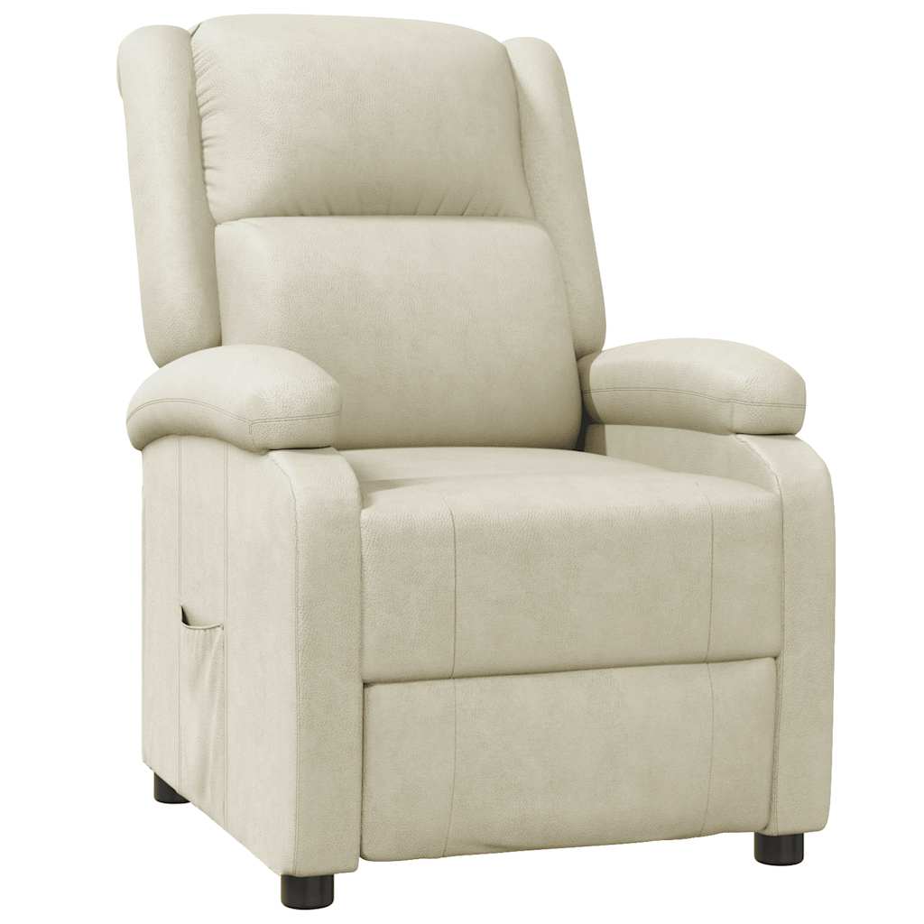 Fauteuil verstelbaar kunstleer wit is nu te koop bij PeponiXL, paradijselijk wonen!