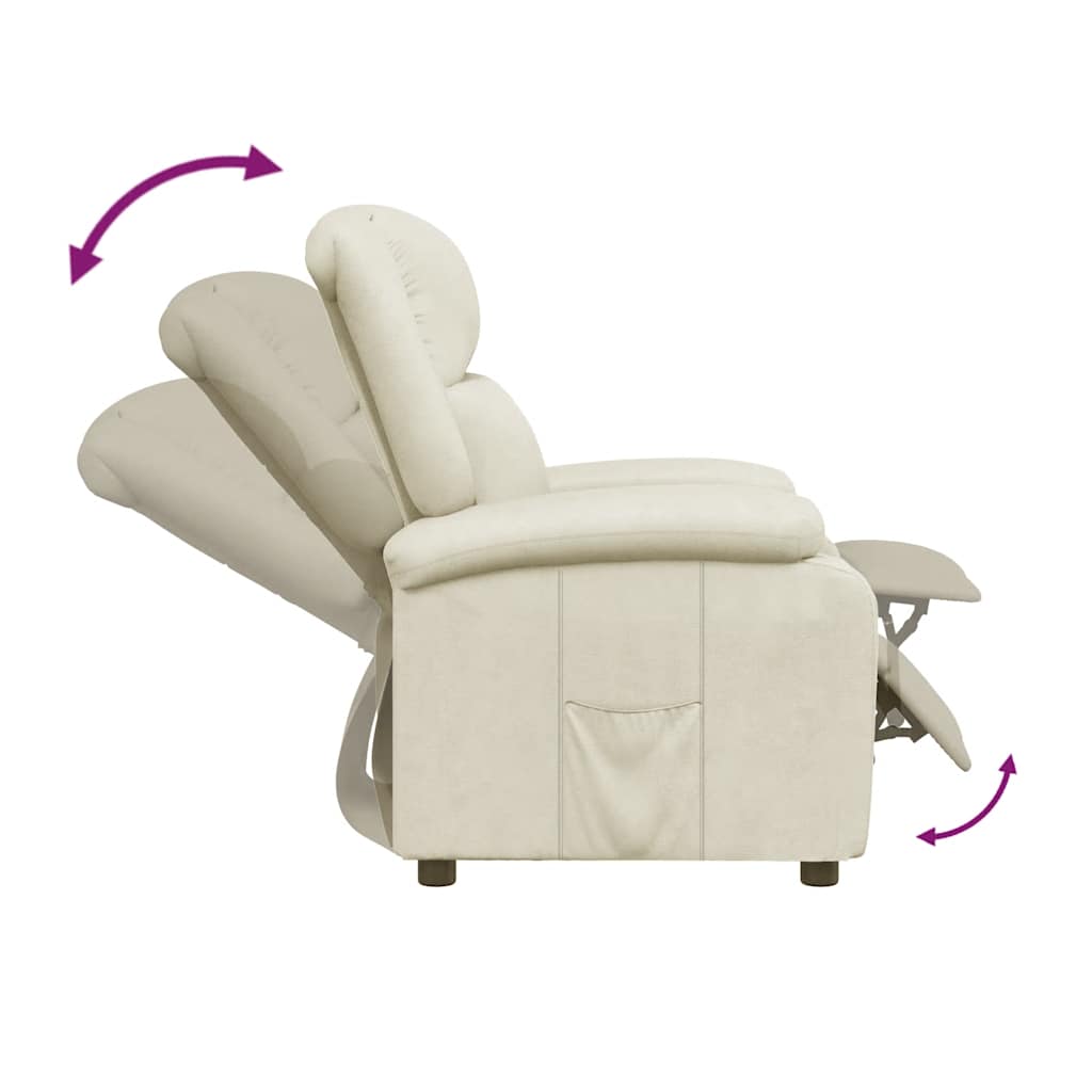 Fauteuil verstelbaar kunstleer wit is nu te koop bij PeponiXL, paradijselijk wonen!