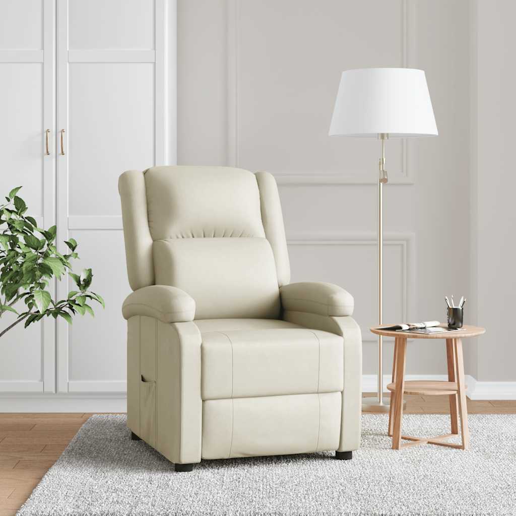 Fauteuil verstelbaar kunstleer wit is nu te koop bij PeponiXL, paradijselijk wonen!