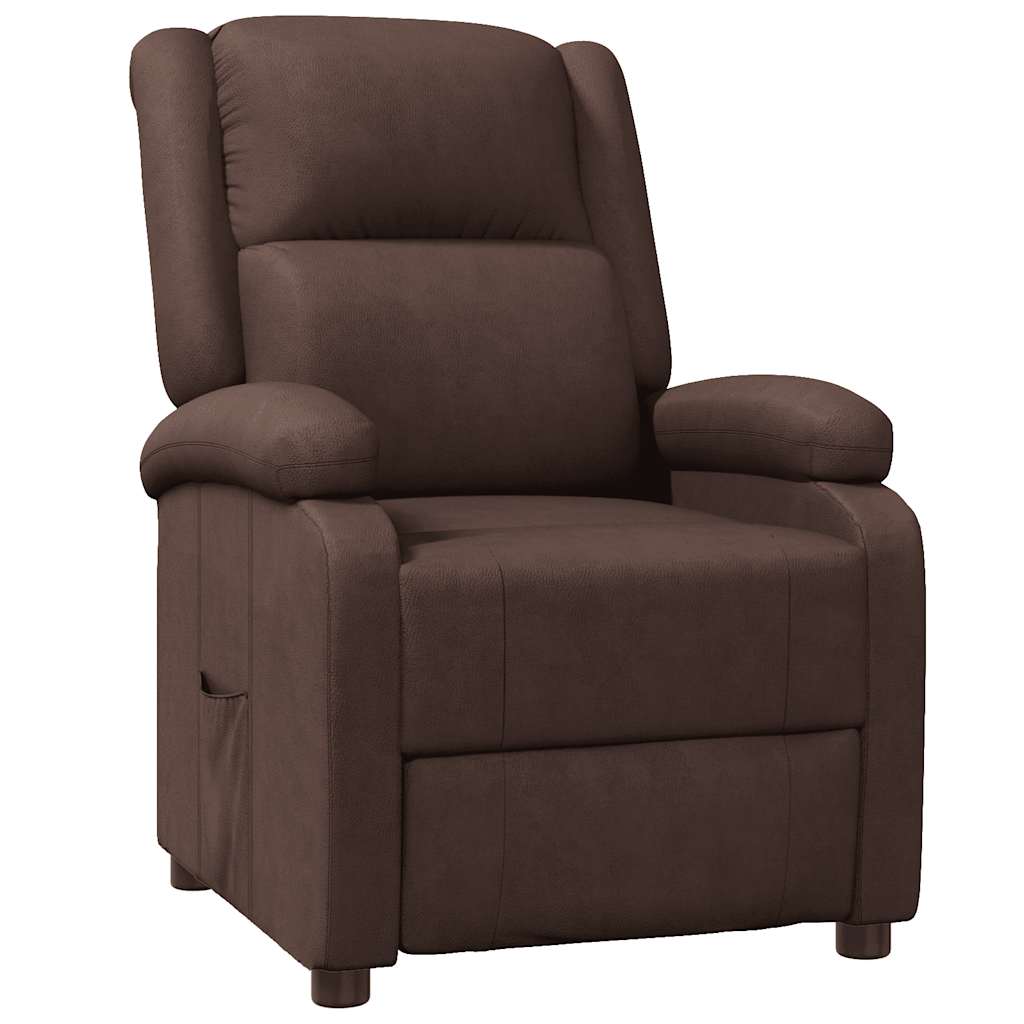 Fauteuil verstelbaar kunstleer bruin is nu te koop bij PeponiXL, paradijselijk wonen!