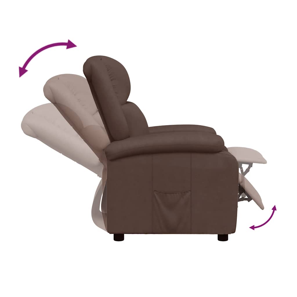Fauteuil verstelbaar kunstleer bruin is nu te koop bij PeponiXL, paradijselijk wonen!