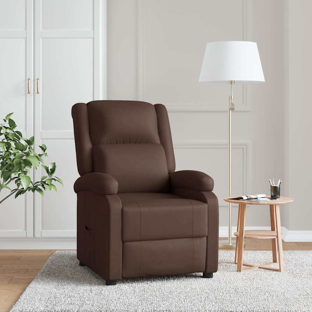 Fauteuil verstelbaar kunstleer bruin is nu te koop bij PeponiXL, paradijselijk wonen!