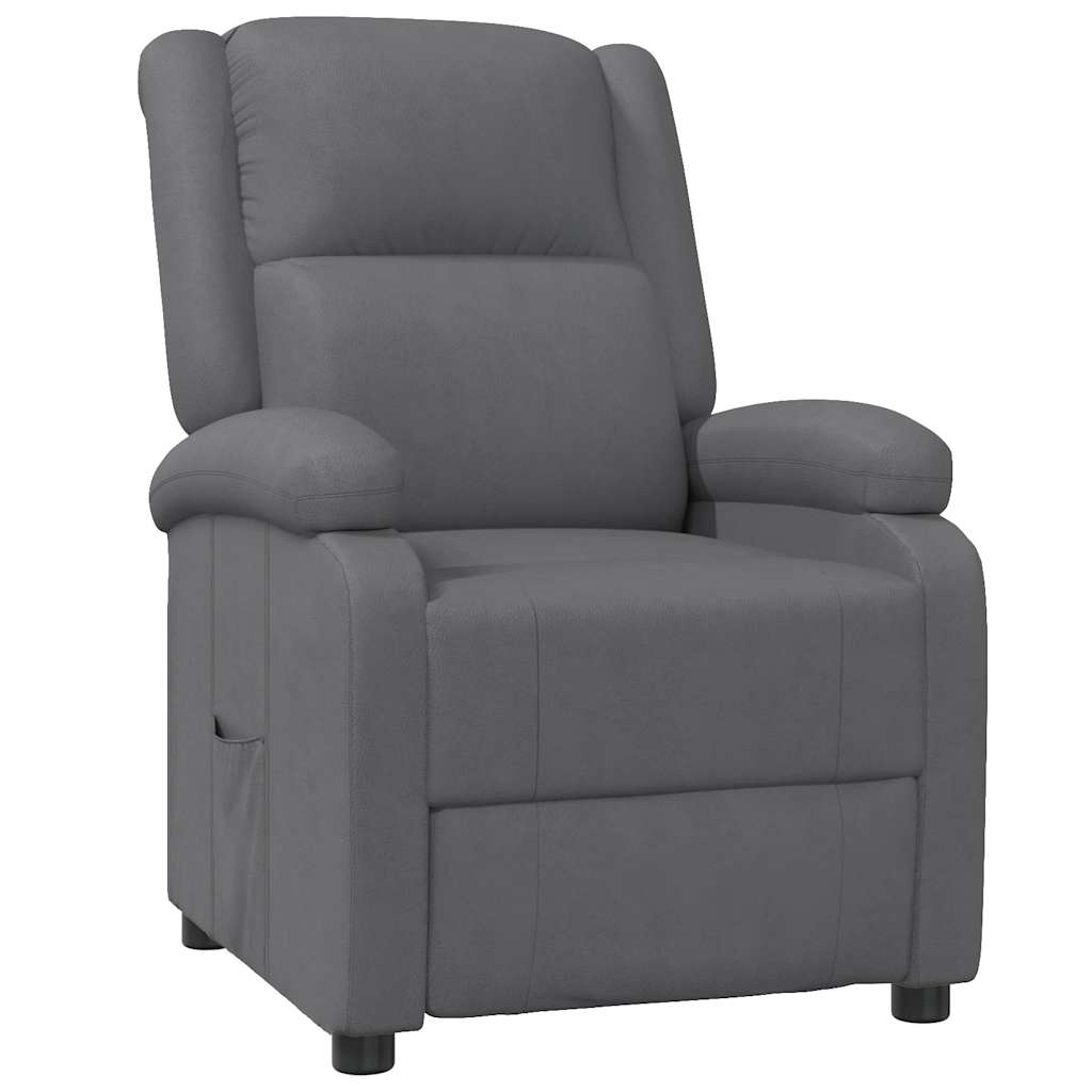 Fauteuil verstelbaar kunstleer grijs is nu te koop bij PeponiXL, paradijselijk wonen!