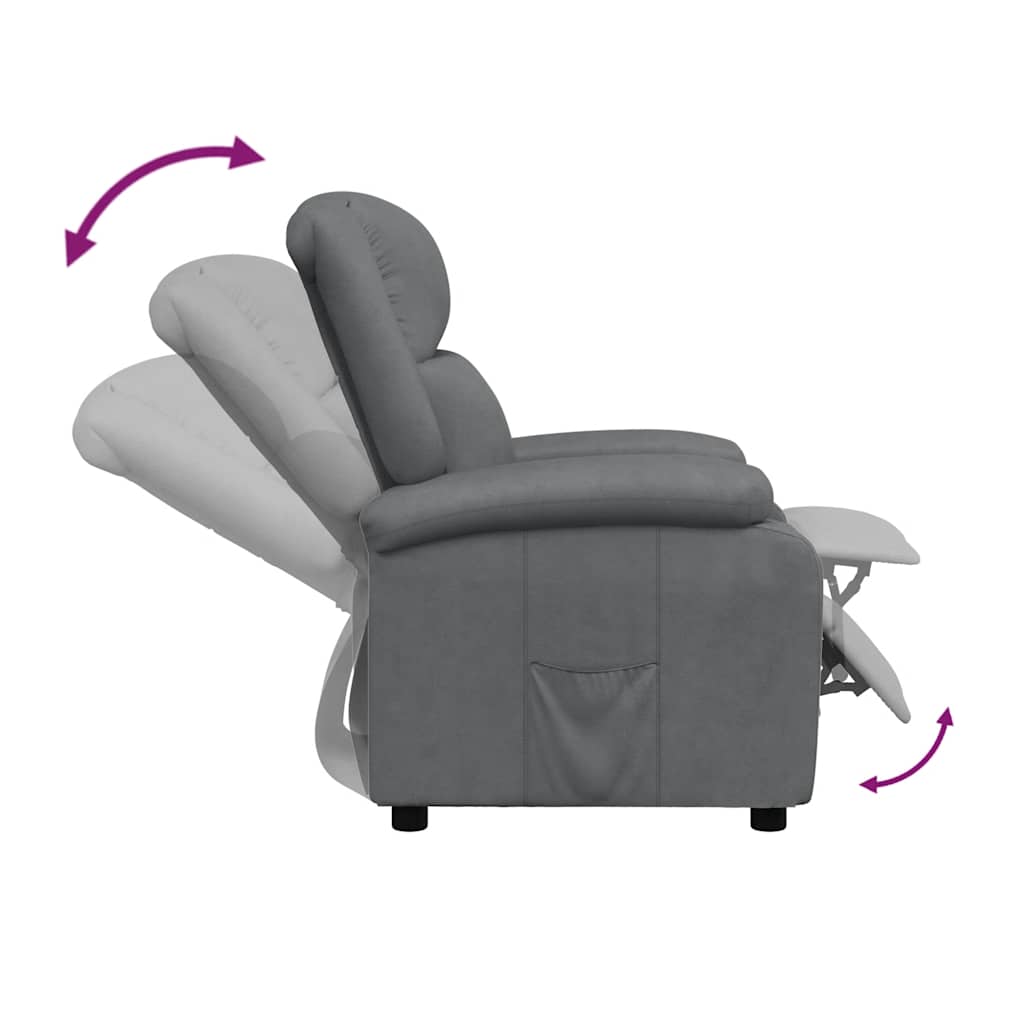 Fauteuil verstelbaar kunstleer grijs is nu te koop bij PeponiXL, paradijselijk wonen!