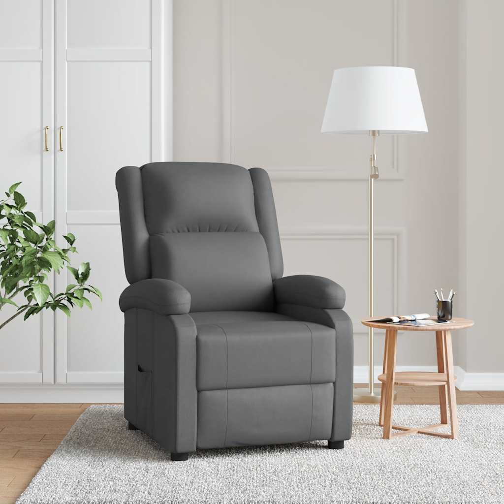 Fauteuil verstelbaar kunstleer grijs is nu te koop bij PeponiXL, paradijselijk wonen!