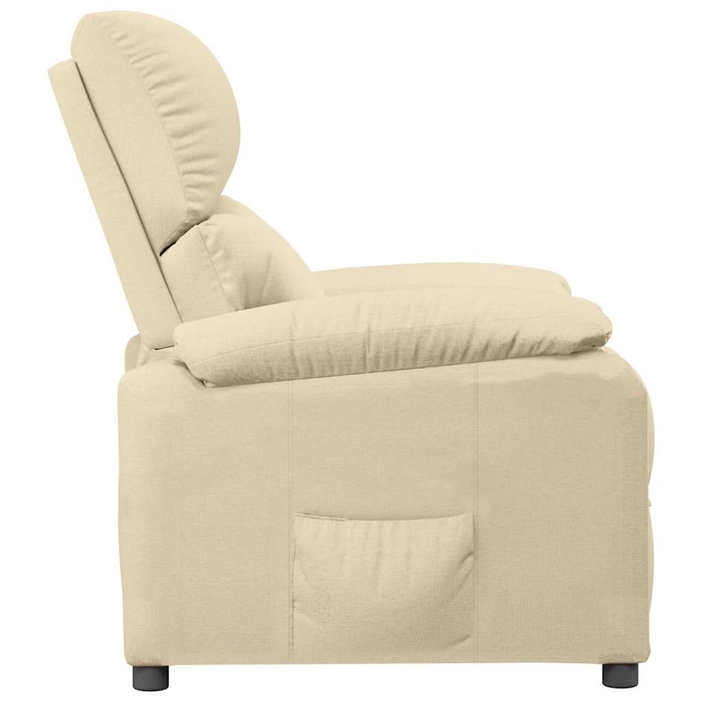 Fauteuil verstelbaar stof crèmekleurig is nu te koop bij PeponiXL, paradijselijk wonen!