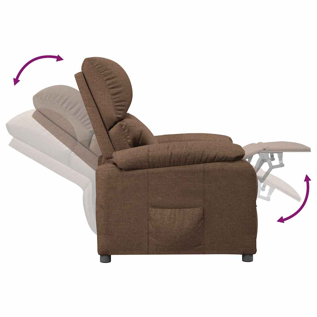 Fauteuil verstelbaar stof bruin is nu te koop bij PeponiXL, paradijselijk wonen!