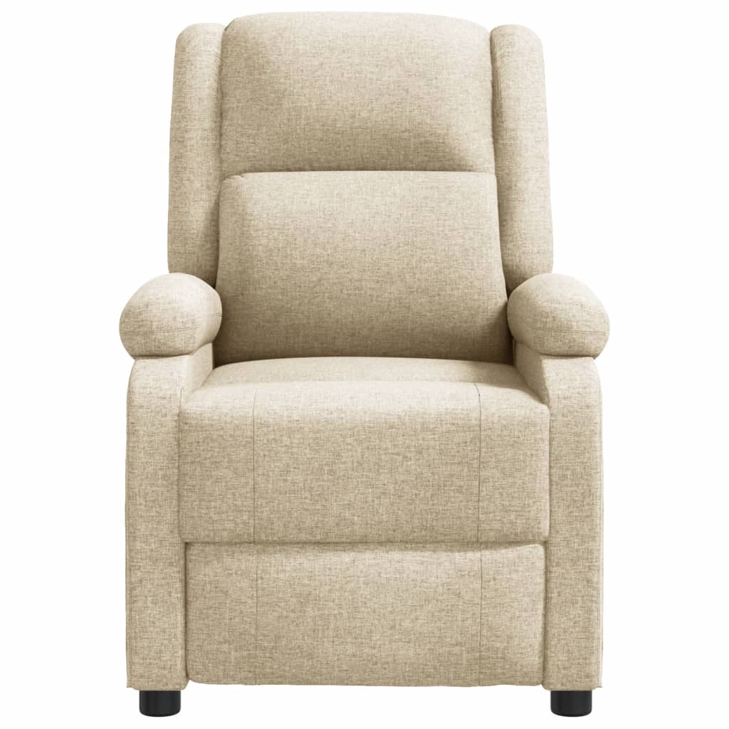 Fauteuil verstelbaar stof crèmekleurig is nu te koop bij PeponiXL, paradijselijk wonen!