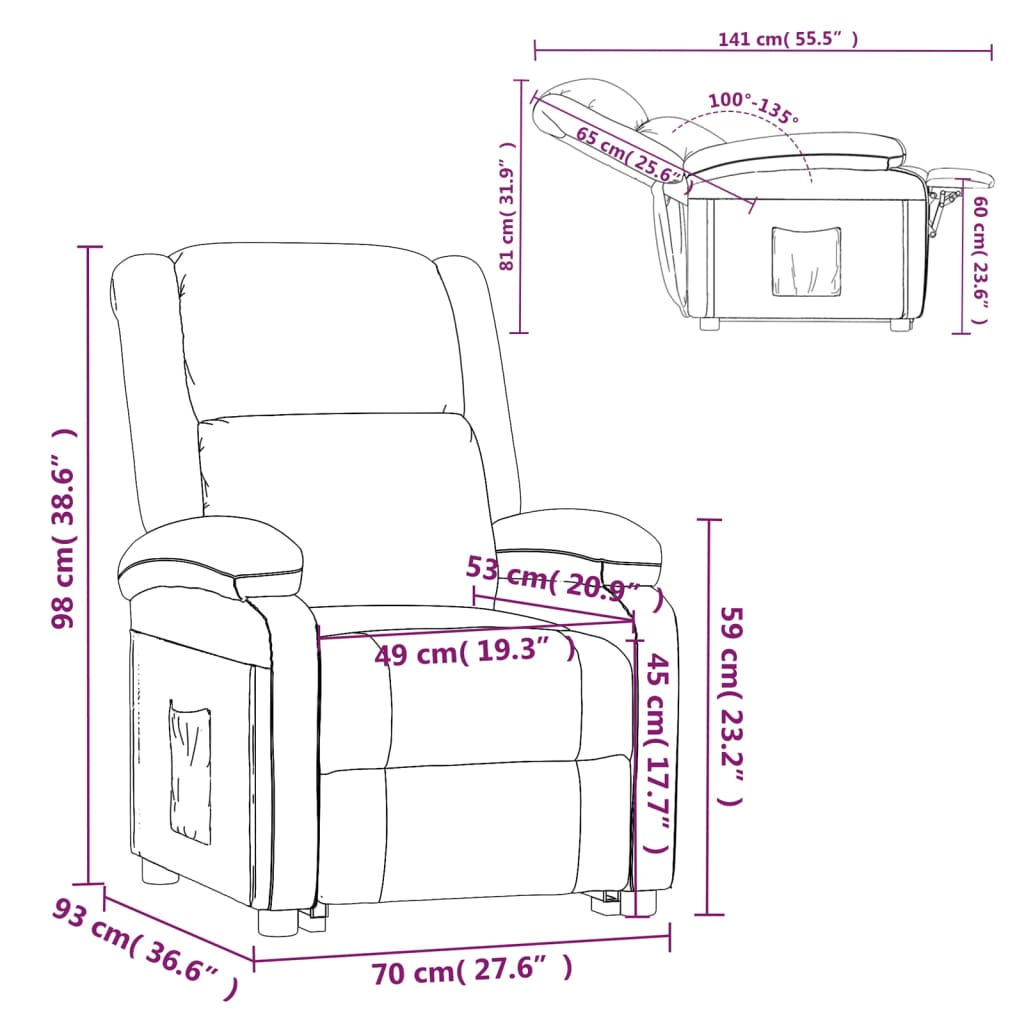 Fauteuil verstelbaar stof crèmekleurig is nu te koop bij PeponiXL, paradijselijk wonen!