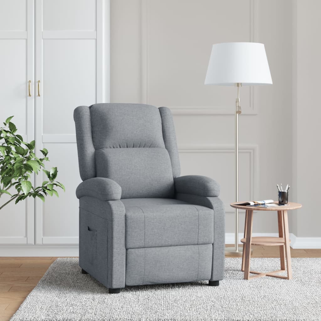 Fauteuil verstelbaar stof lichtgrijs is nu te koop bij PeponiXL, paradijselijk wonen!